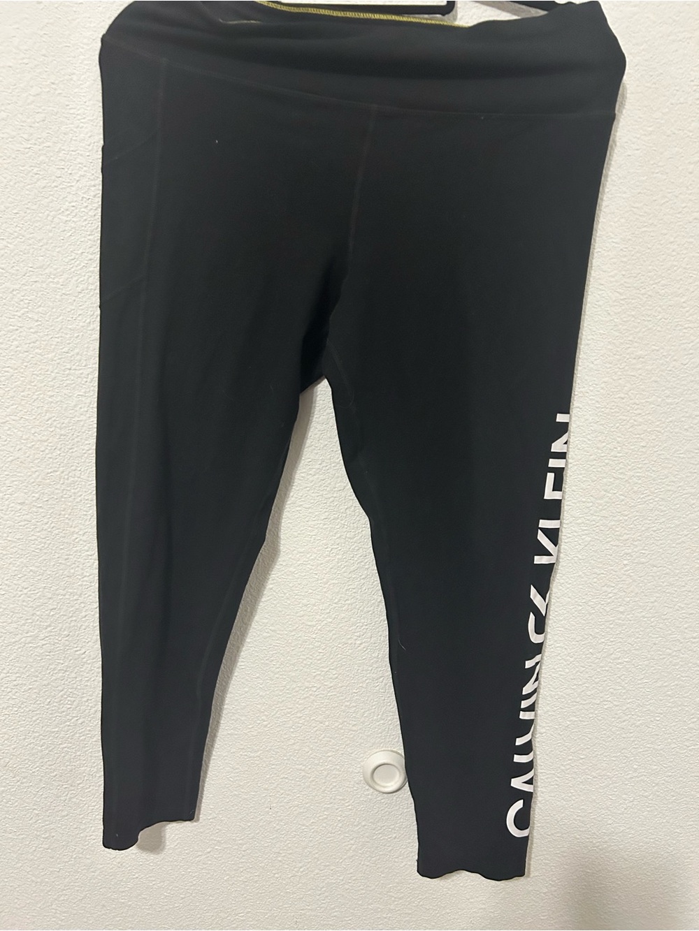 Calvin Klein Performance Black Leggings with White Side Logo